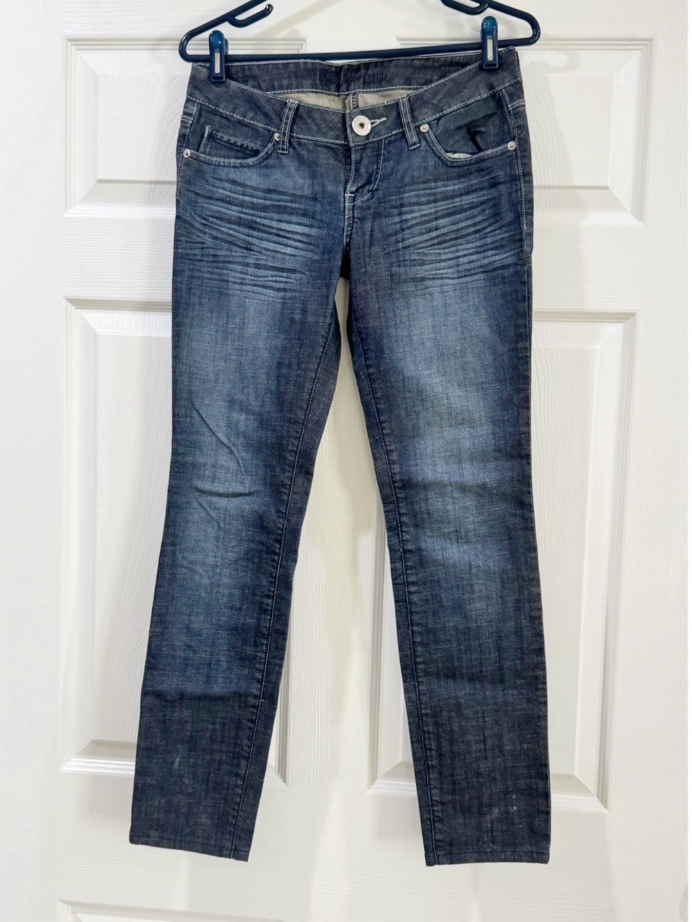 Guess Jeans Womens Size 27 Low Waist Straight Leg Stretch Blue Denim